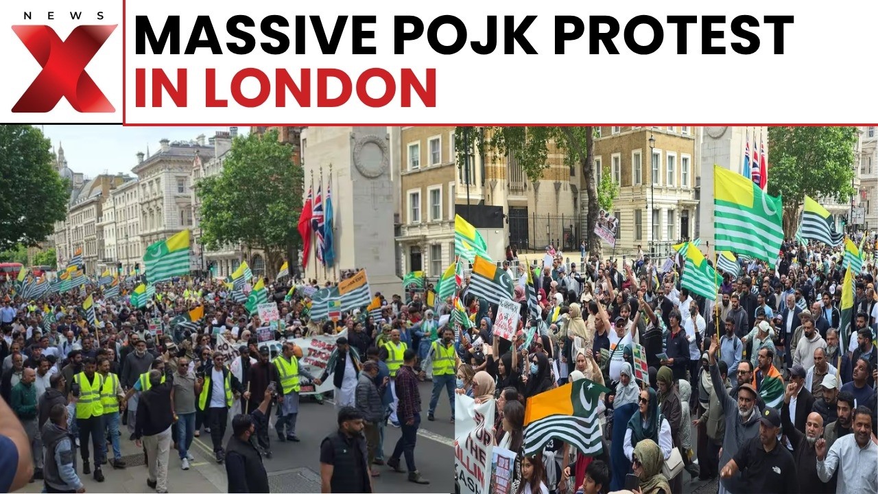 British Kashmiris Protest Outside UK Parliament Over PoJK Human Rights Concerns | NewsX