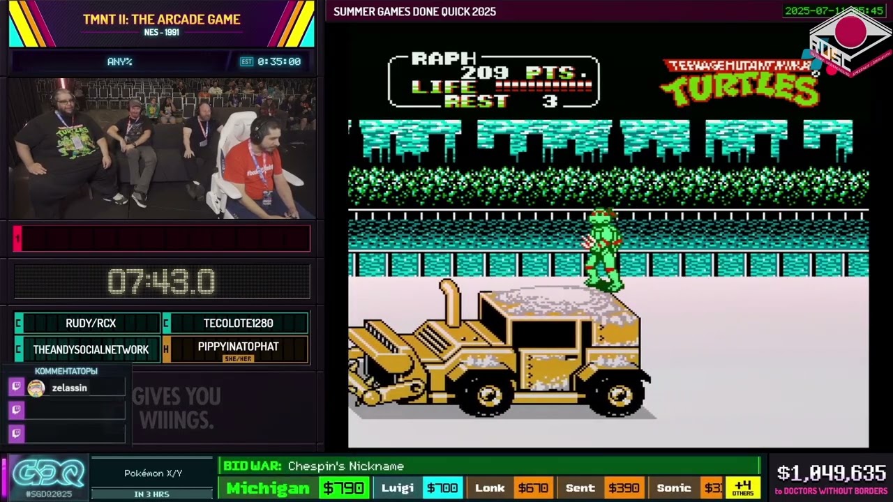 [RU] Teenage Mutant Ninja Turtles 2: The Arcade Game [Any%] от @BookOfGaming - 