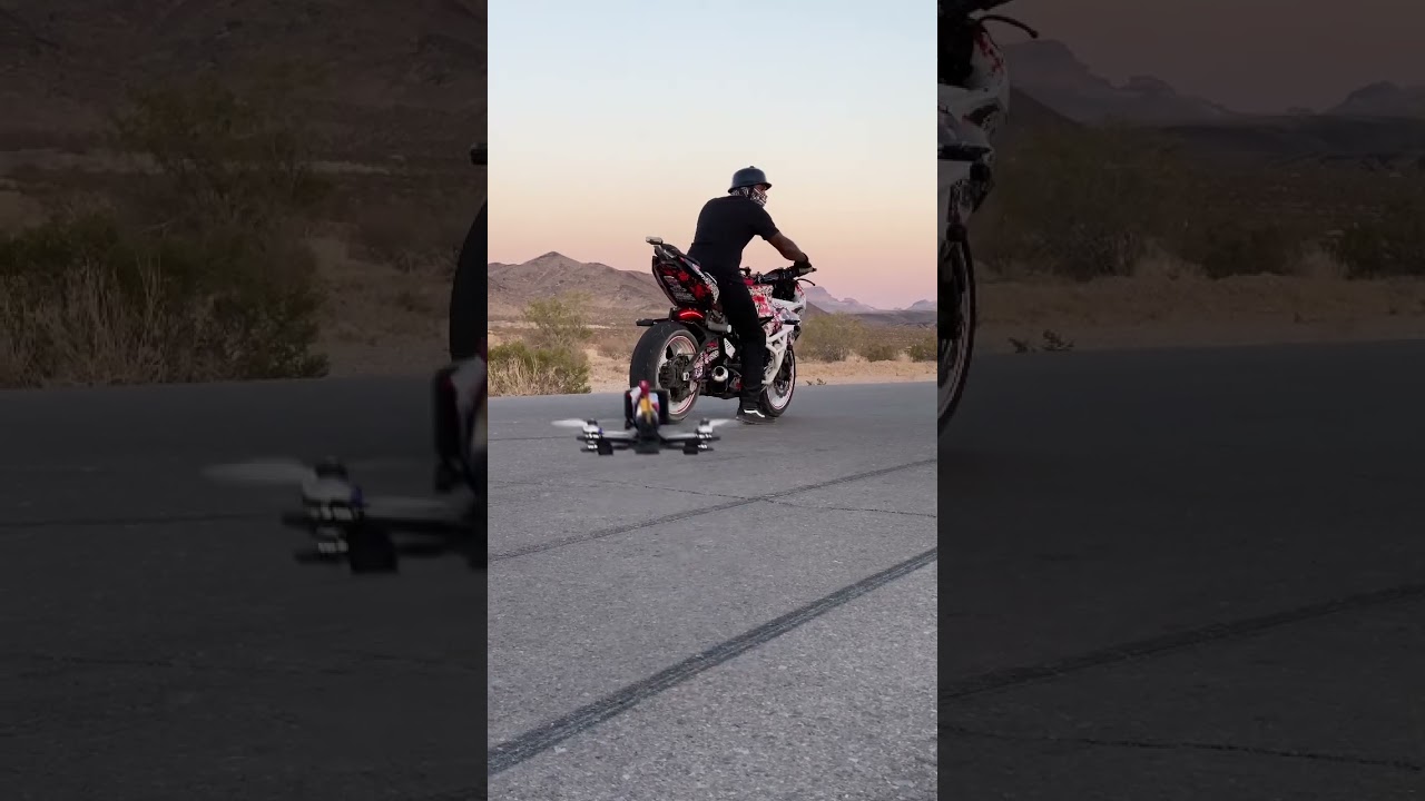 Drone chasing motorcycle #lasvegas #drone #motorcycle #chase #speed #fast