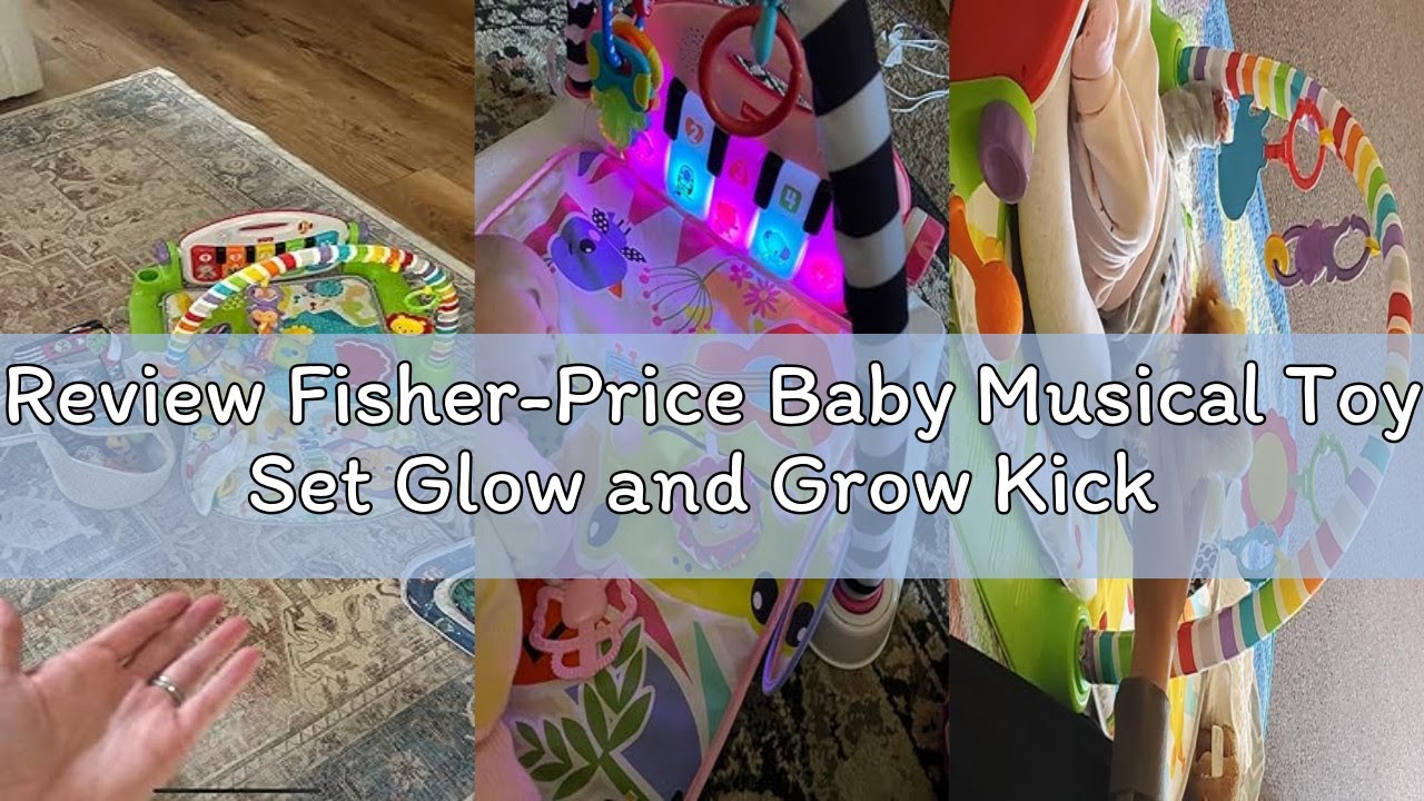 Review Fisher-Price Baby Musical Toy Set Glow and Grow Kick & Play Piano Gym Pink Playmat with 2 Rat