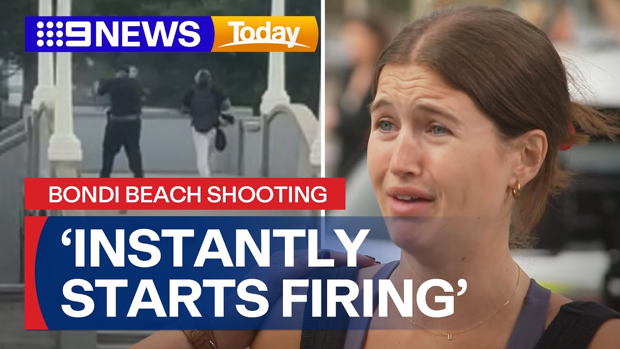 Shocking first moments of Bondi terror attack | 9 News Australia