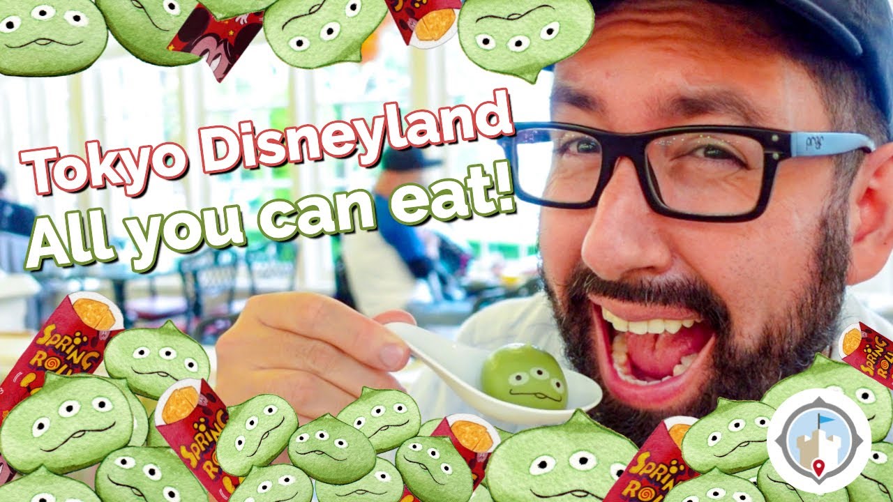 Crystal Palace at Tokyo Disneyland Food & Snack Buffet | Green Alien Mochi