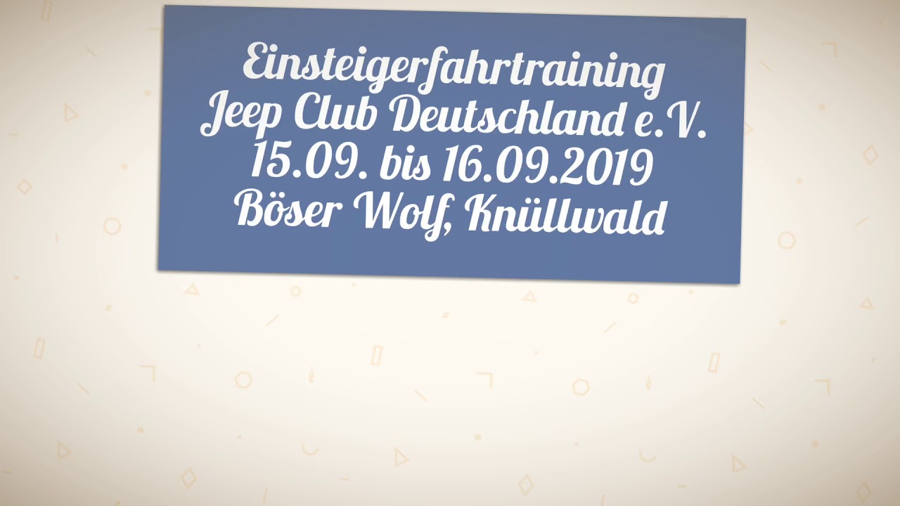 Jeep Club Deutschland e.V. OffRoadtraining Juni 2019