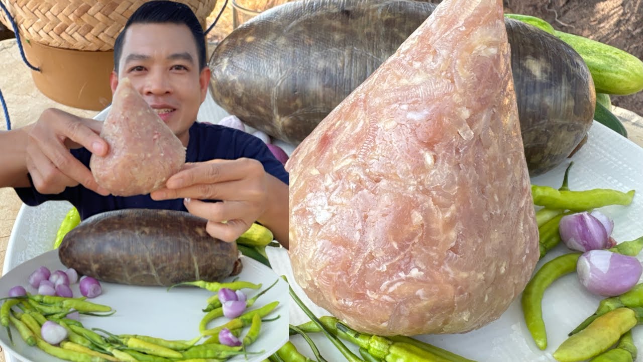 แหนมตุ้มหนังหมูแน่นๆ แกล้มพริก กับแกล้ม จ๊วดๆ