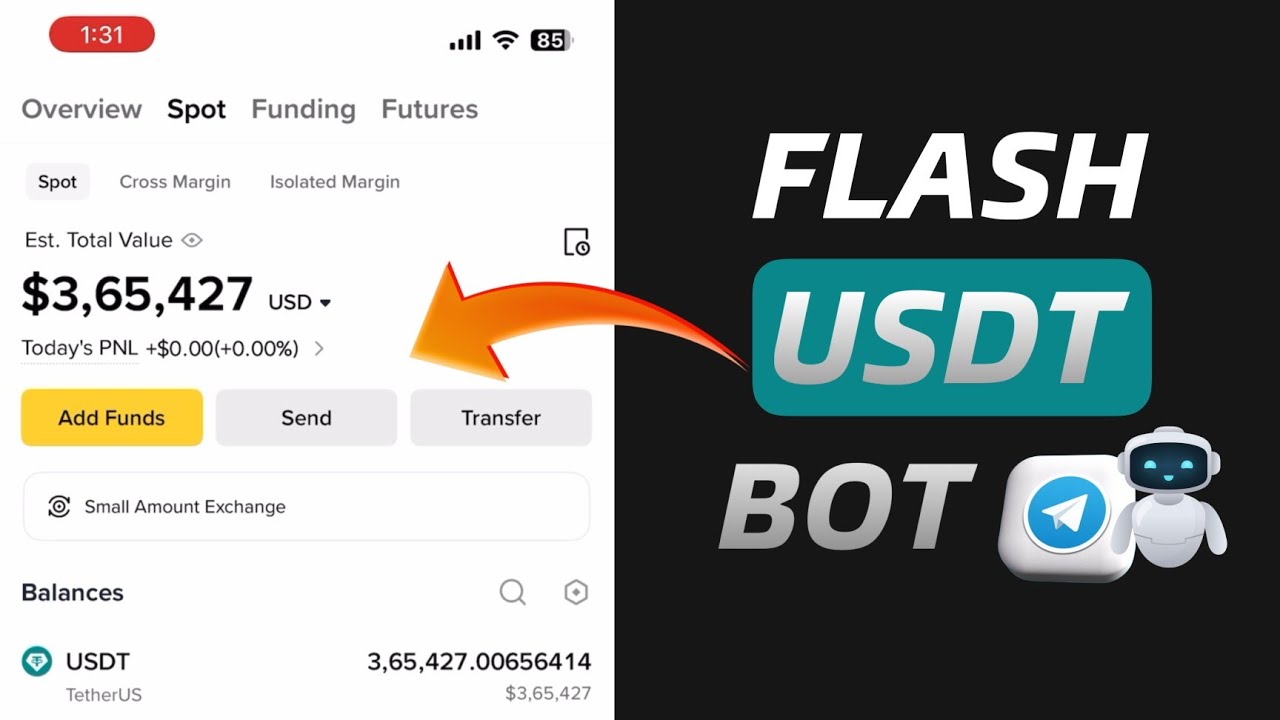 Flash USDT Sender Telegram Bot for Binance 