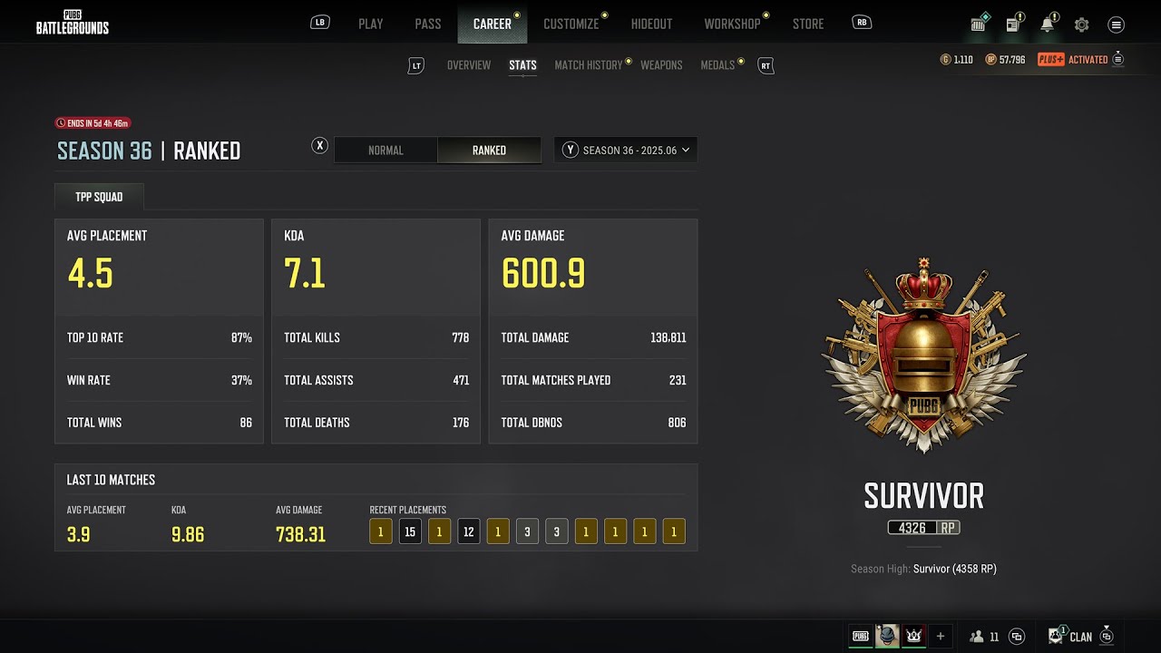 600 AVG DAMAGE PUBG