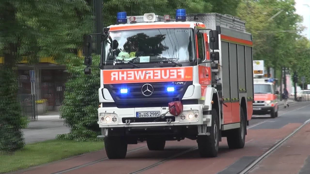 [PERSON UNTER ZUG] - Einsatzfahrten Berufs- & Freiwillige Feuerwehr Düsseldorf & Bundespolizei