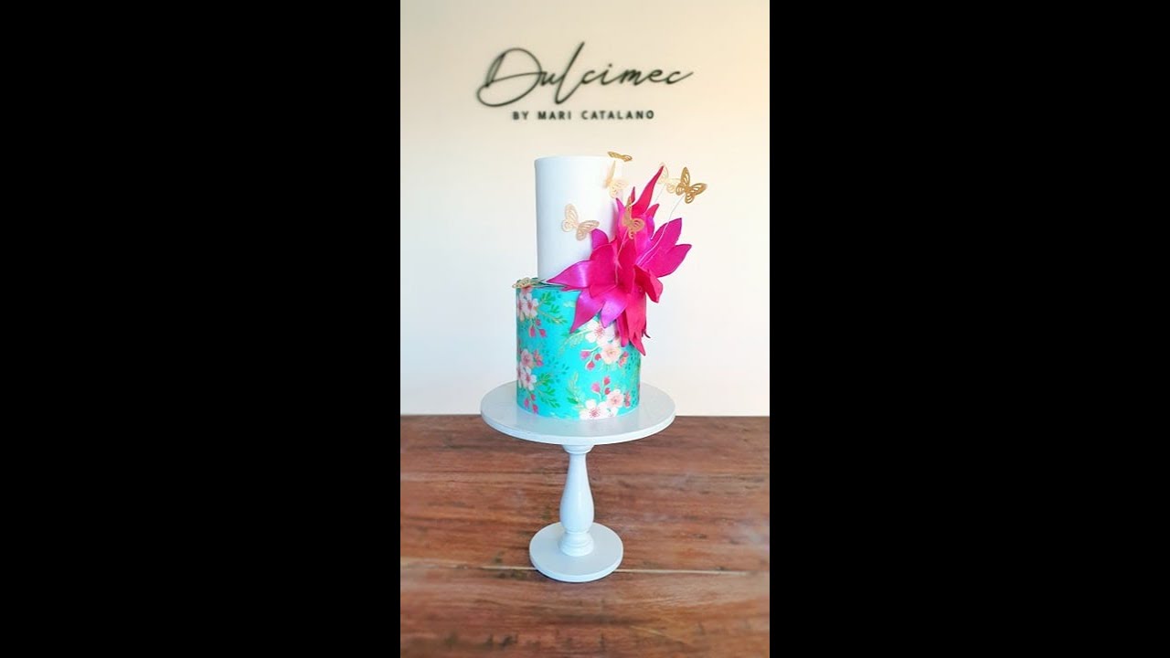 Torta decorada con Papel de Arroz o Wafer Papper