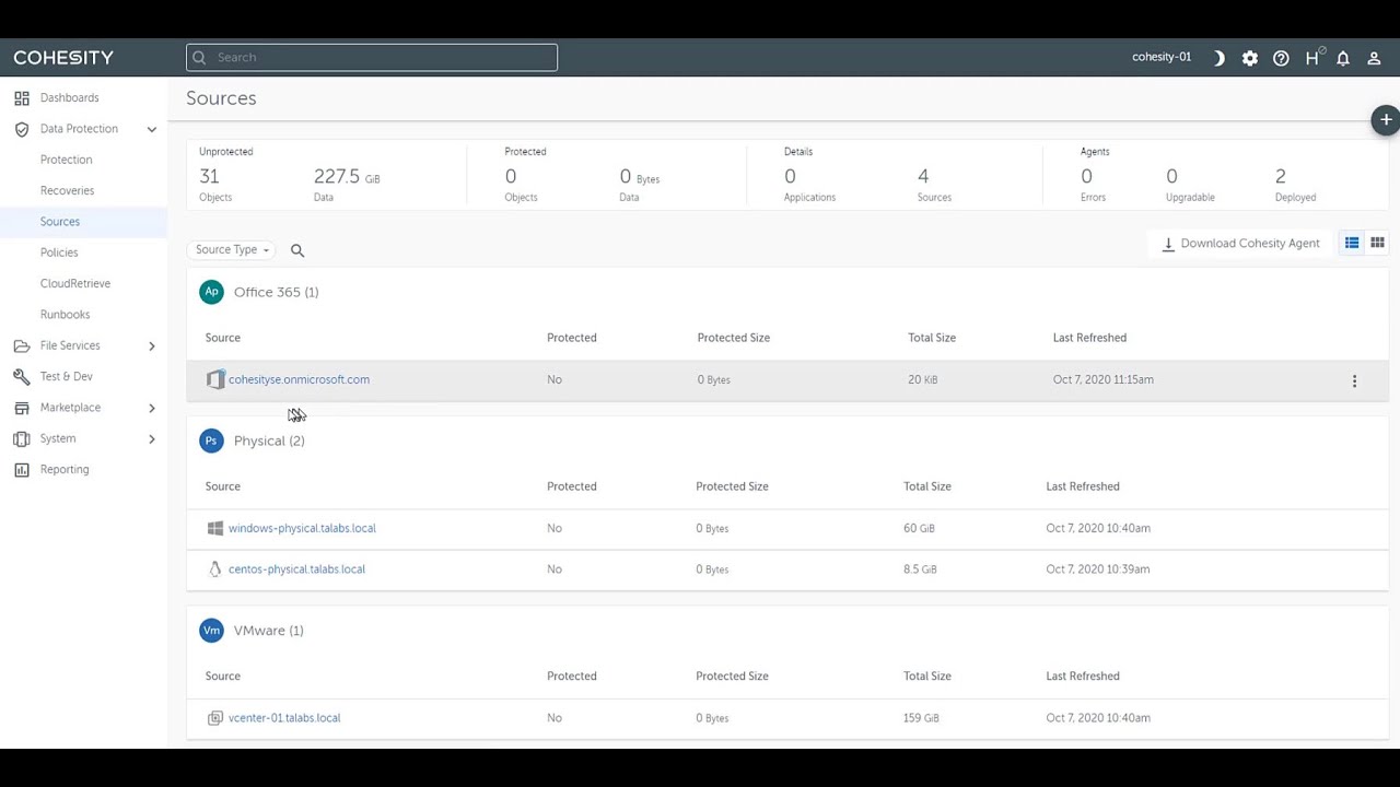 DEMO:  Backing Up Microsoft 365 Mailboxes & OneDrives with Cohesity