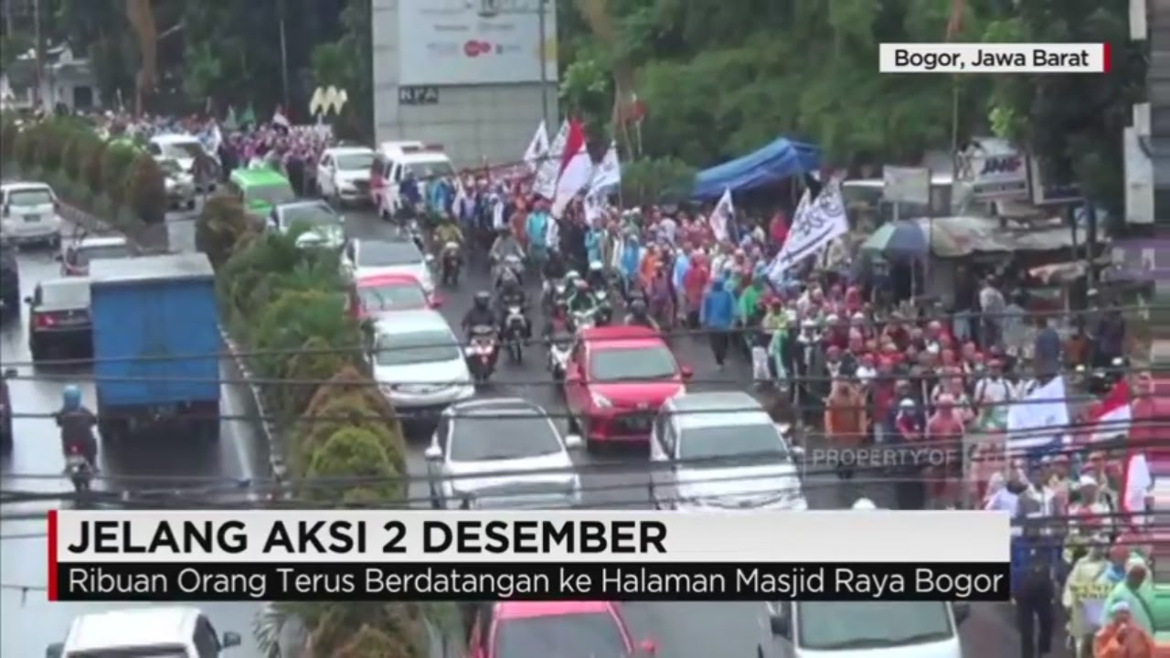 Ribuan Peserta Longmarch Aksi 212 Tiba di Masjid Raya Bogor