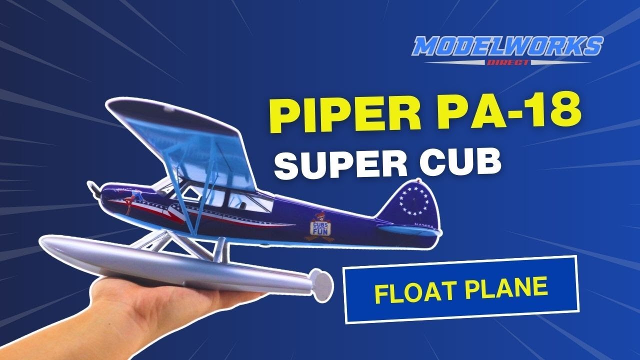 Wood Carving Wonders: Piper PA-18 Super Cub Float Plane Model