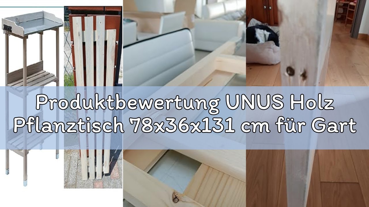 Produktbewertung UNUS Holz Pflanztisch 78x36x131 cm f&uuml;r Garten Terasse Balkon mit Zinkplatte Gartent