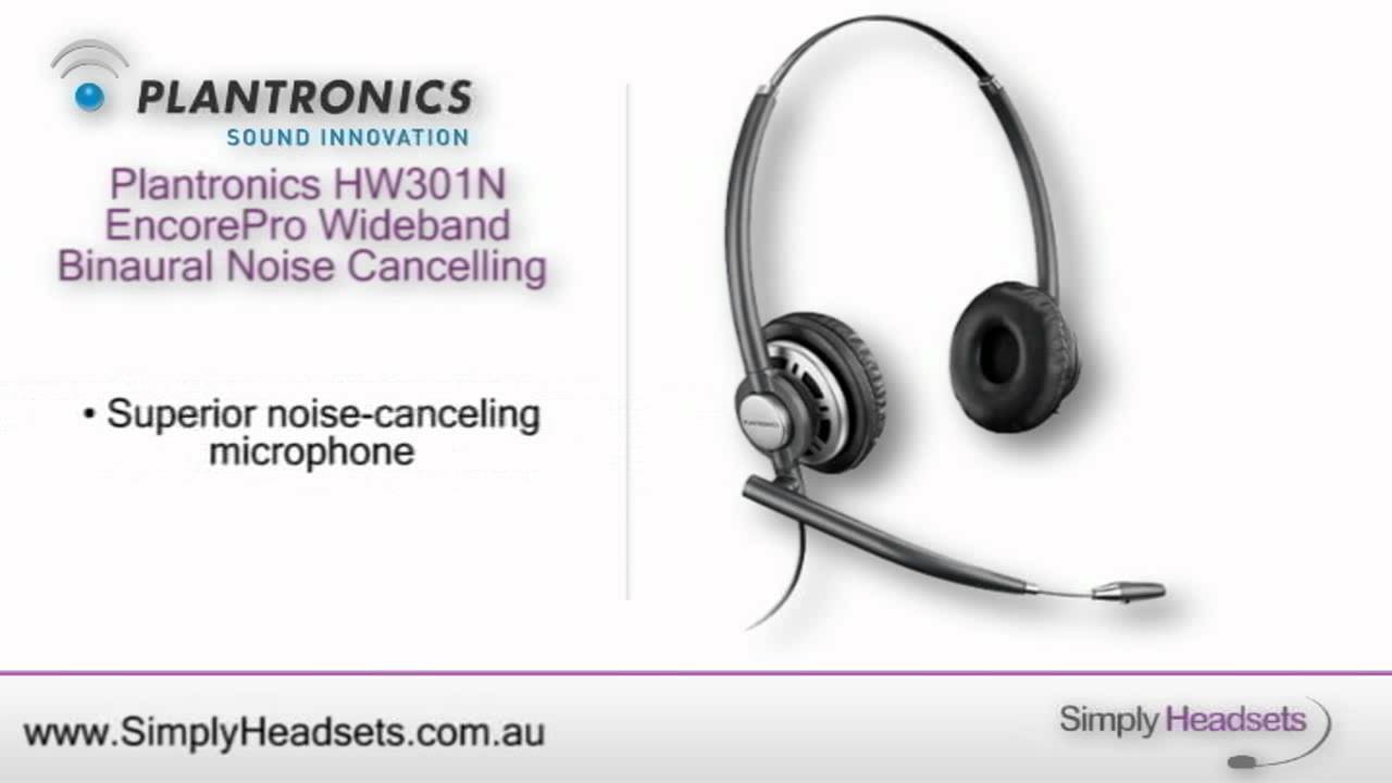 Plantronics HW301N EncorePro Wideband Binaural Noise Cancelling Video Overview