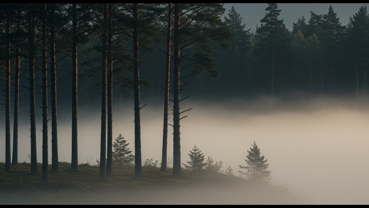 Minimalist Foggy Forest | 4K Samsung Frame TV Background Art