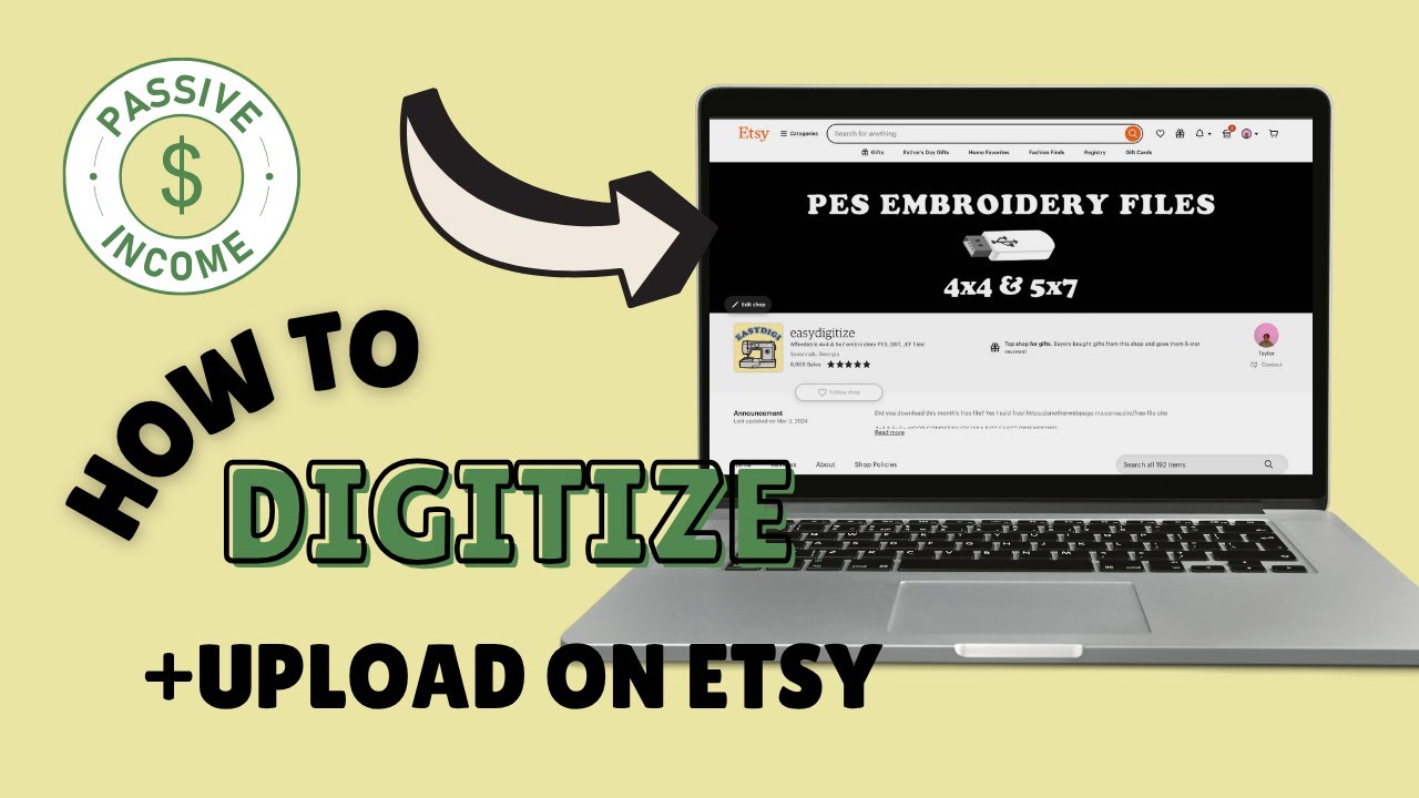 How to Create and Sell Embroidery Designs for Passive Income (Canva + Hatch + Etsy Tutorial)