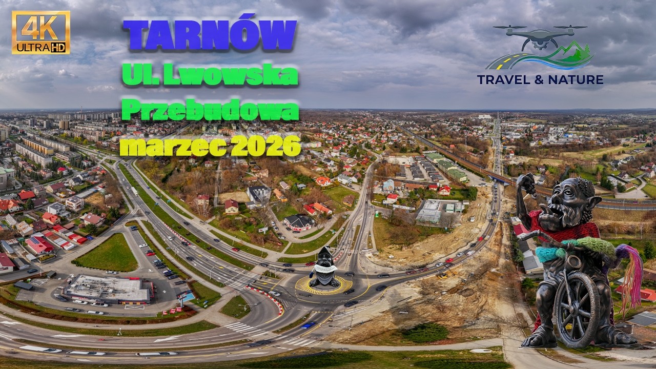 Przebudowa Lwowskiej #Tarn&oacute;w z drona ul. Lwowska i Panorama Tarnowa od strony wschodniej Coś drgnęło