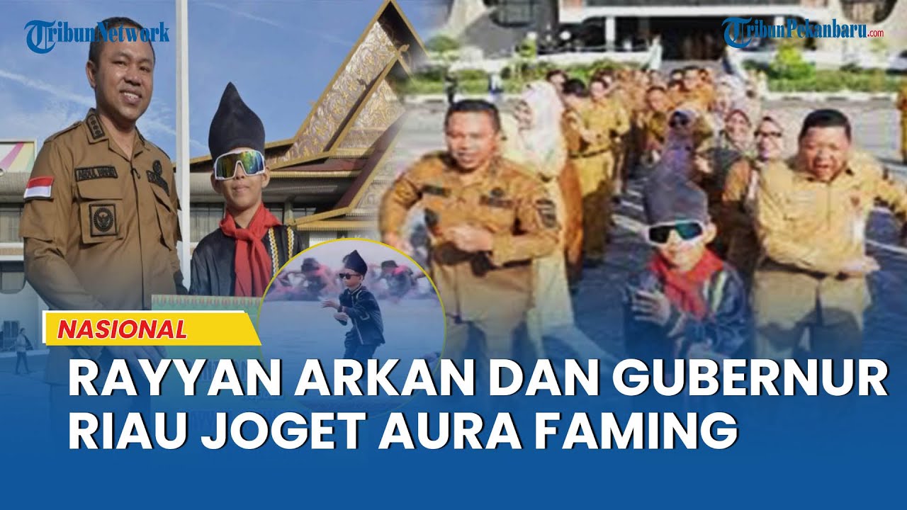 Rayyan Arkan Dikha dan Gubernur Riau Abdul Wahid Tampilkan Tari Jalur di Halaman Kantor Gubernur