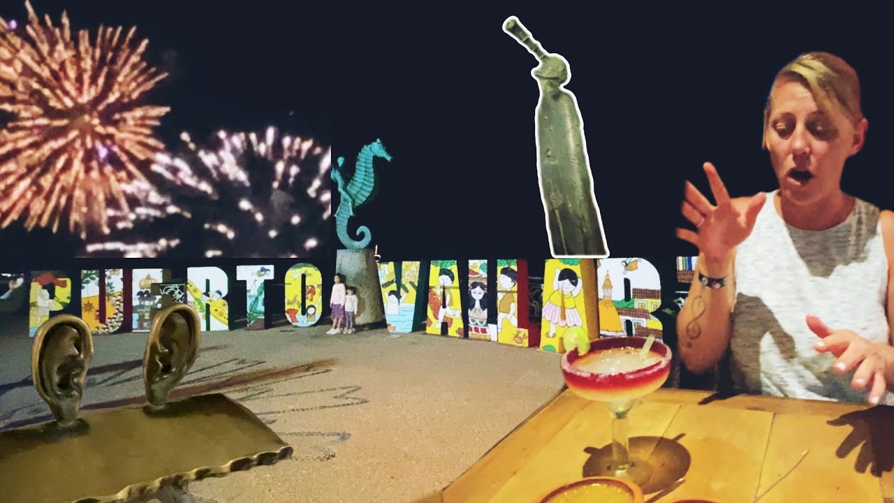 PUERTO VALLARTA MALECON AT NIGHT - FIREWORKS and TACOS  #mexico #vacation #travelvlog