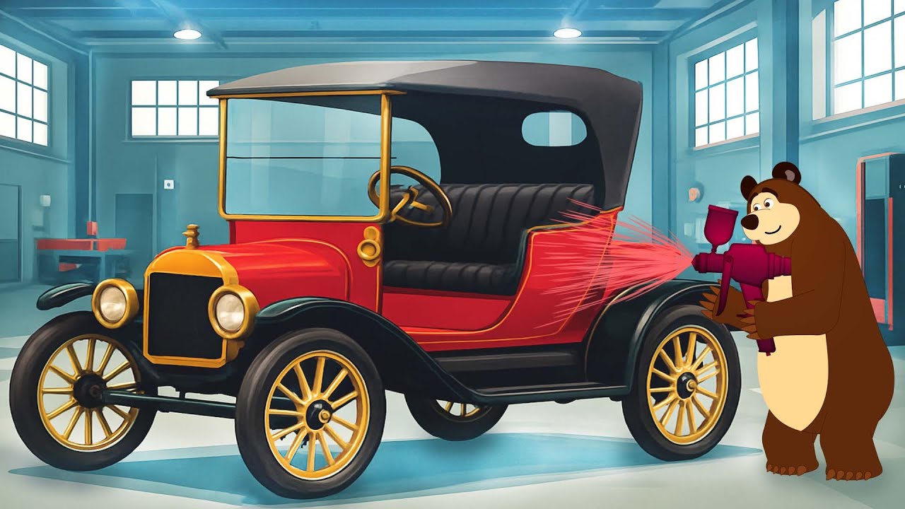 Bear's Car Restoration: Classic Car Gets a New Look! 🎨🚙 | Bear's Big Garage