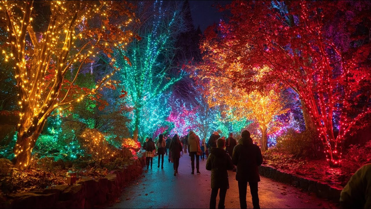 Chicago Botanic Garden Lightscape 2025 | 4K Christmas Light Display