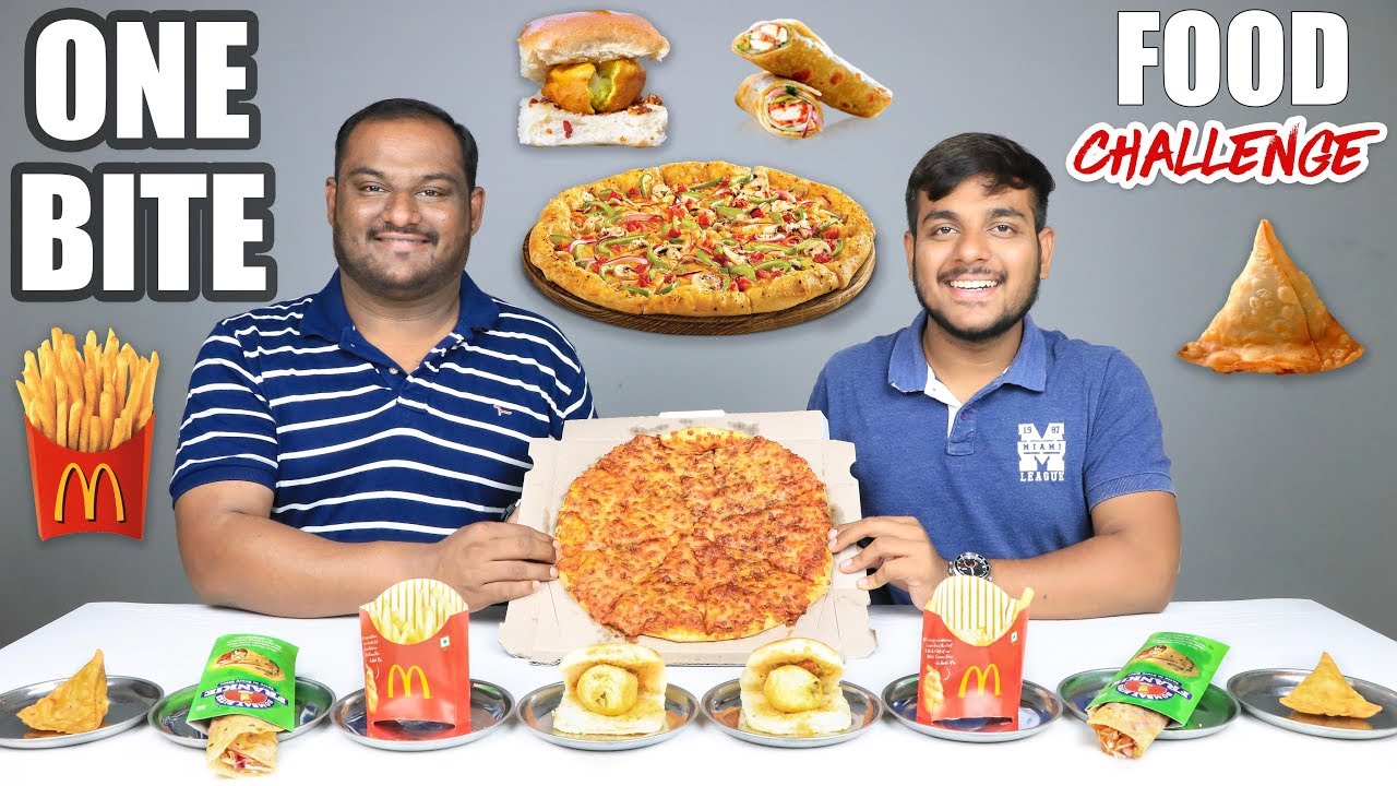 ONE BITE FOOD EATING CHALLENGE | One Bite Food Eating Competition | Food Challenge