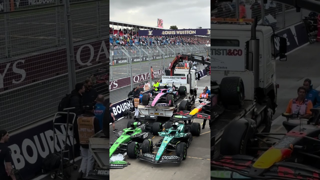All crashed cars returning to the F1 paddock Australian GP #f1 #formula1 #motorsport