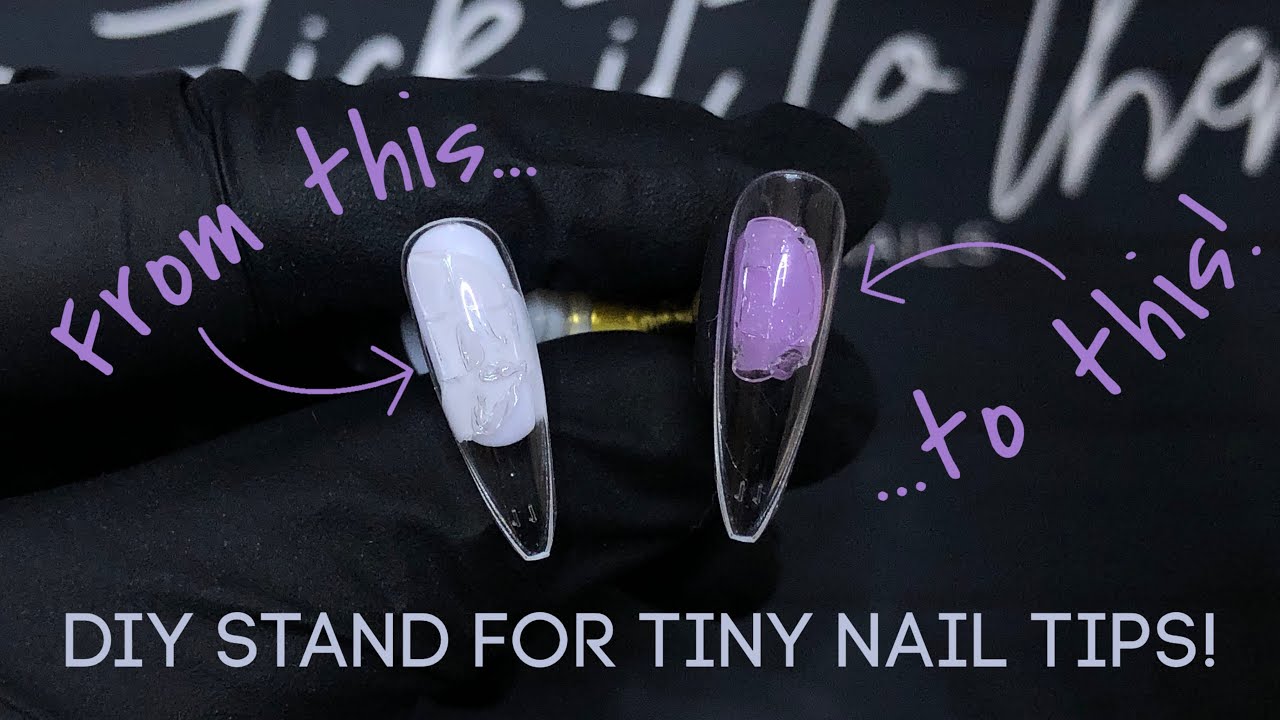 DIY stand to hold tiny nail tips! BONUS one of my best tips for making press on nails!