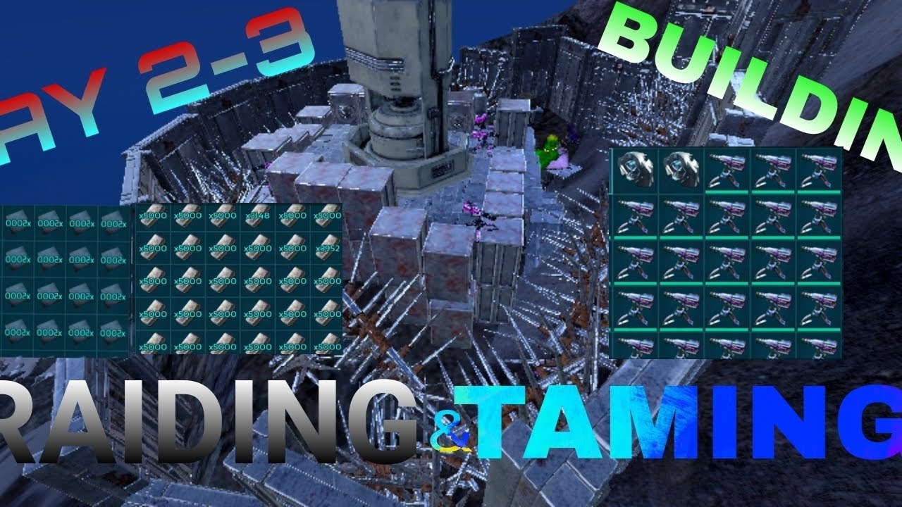 ARK MOBILE || PVP DAY 2-3 TAMING BASE BUILD AND PVP RAID