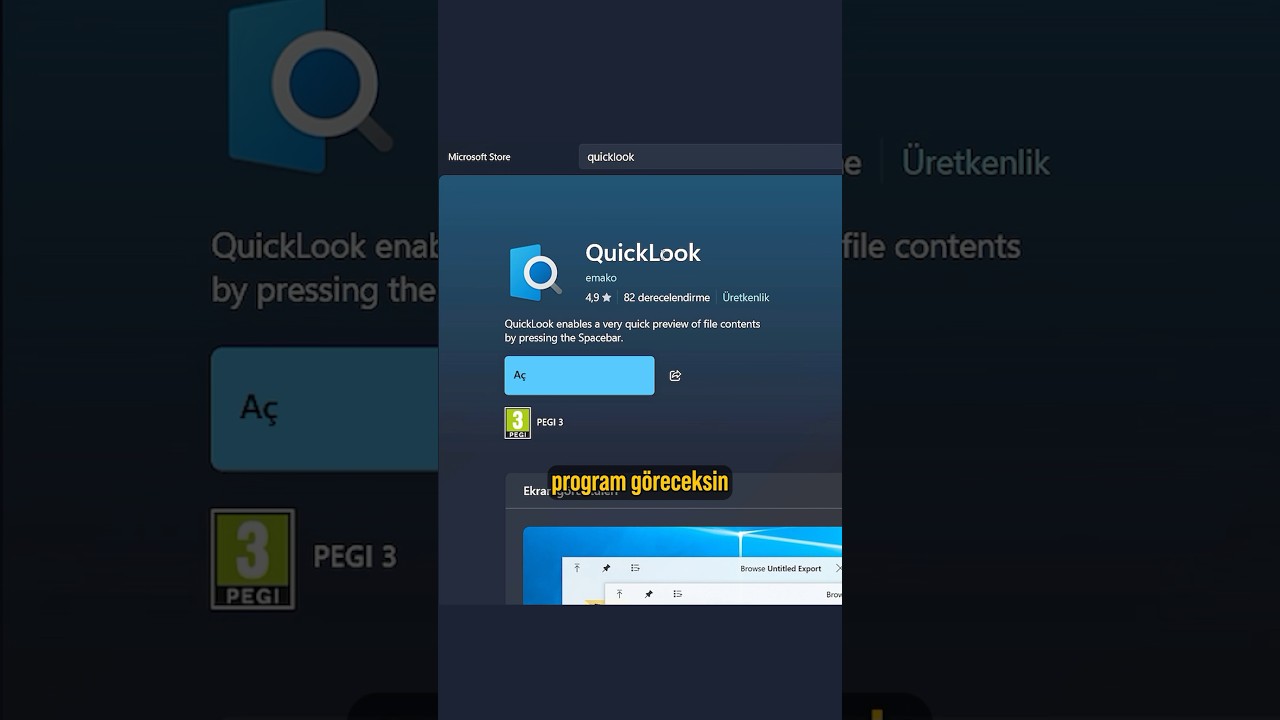 APPLE&rsquo;I SEVİP, WİNDOWS&rsquo;TAN VAZGE&Ccedil;EMEYENLERE: Quicklook