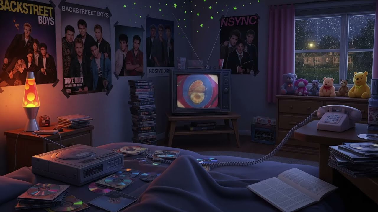 It’s 1999 and You Fell Asleep with the TV On | Rainy Night Teen Bedroom Sleep Ambience