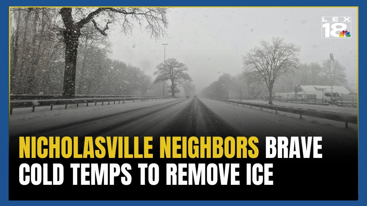 Nicholasville neighbors brave the cold temps to remove ice, snow