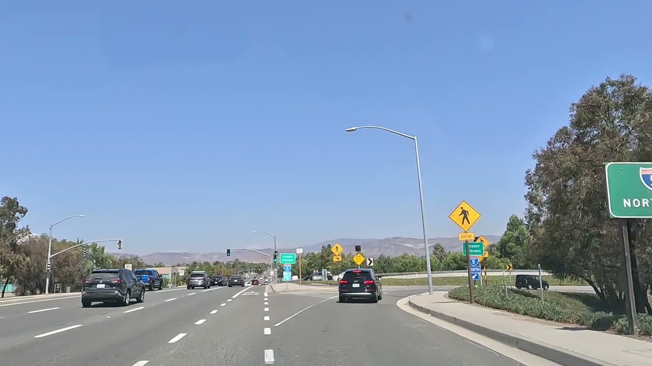 Driving in Irvine  Jeffrey Rd Interstate 5 Freeway   California 4K USA