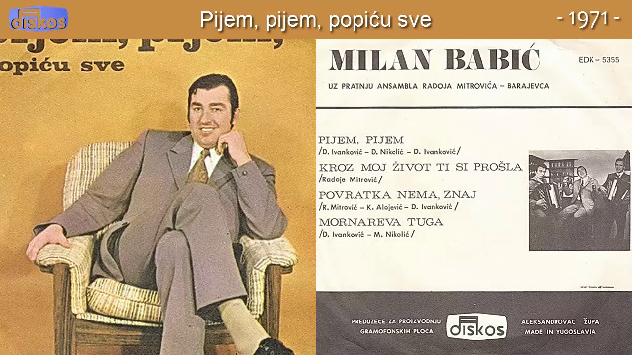 Milan Babic - Pijem, pijem, popicu sve - (Audio 1971)
