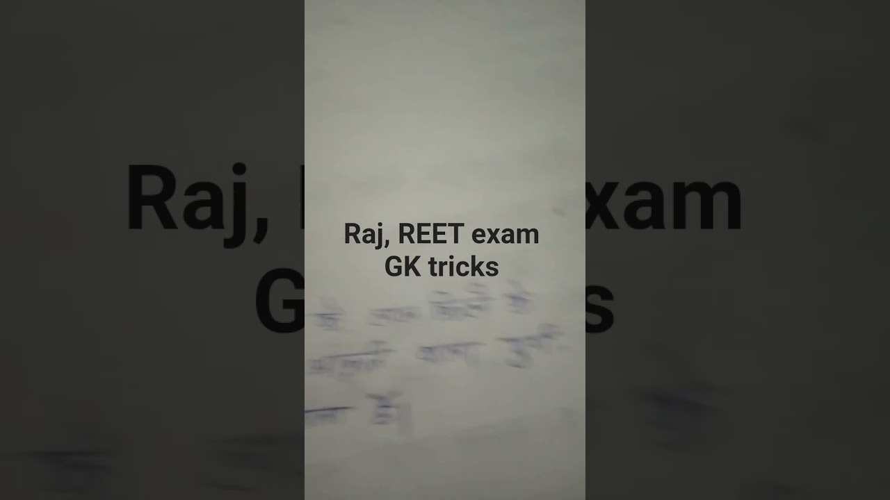 Raj REET exam for Gk notes