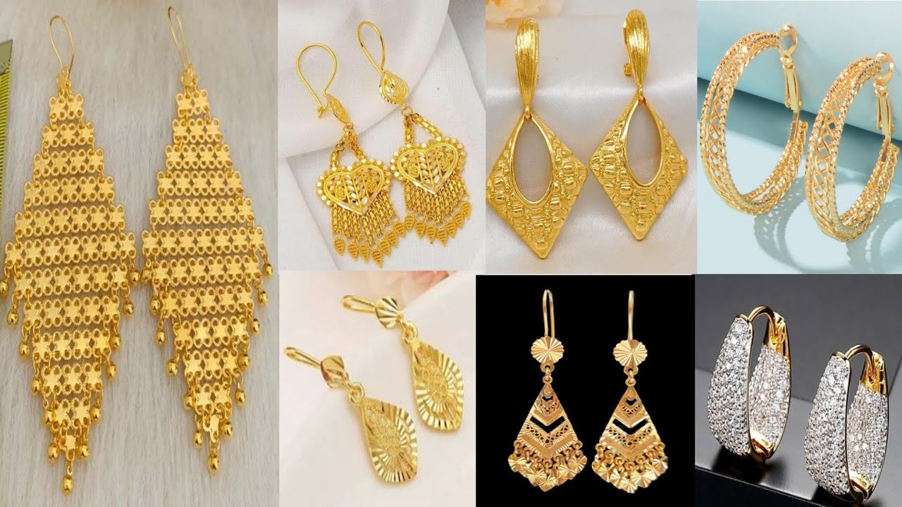 22k gold earrings design |light weight gold earrings design |heavy weight gold earring|gold stud