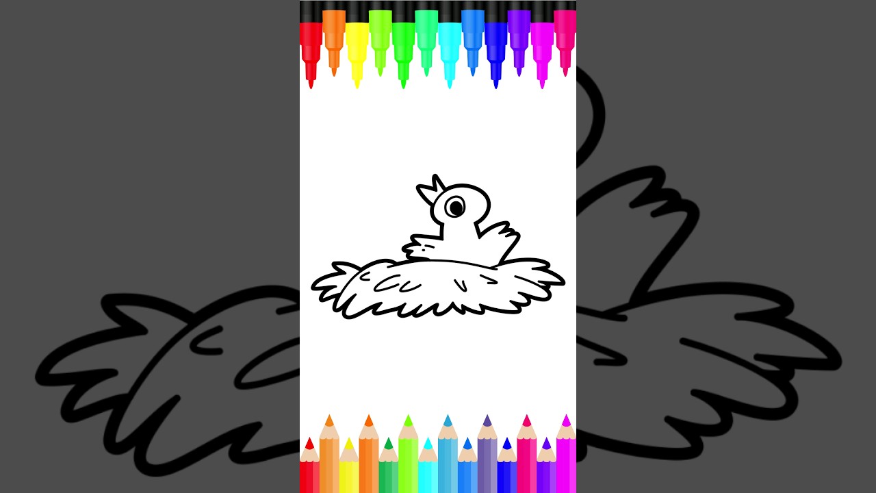 Easy Drawing Tutorial: How to Draw a Bird in the Nest | Simple Drawing for Kids  #drawing #art