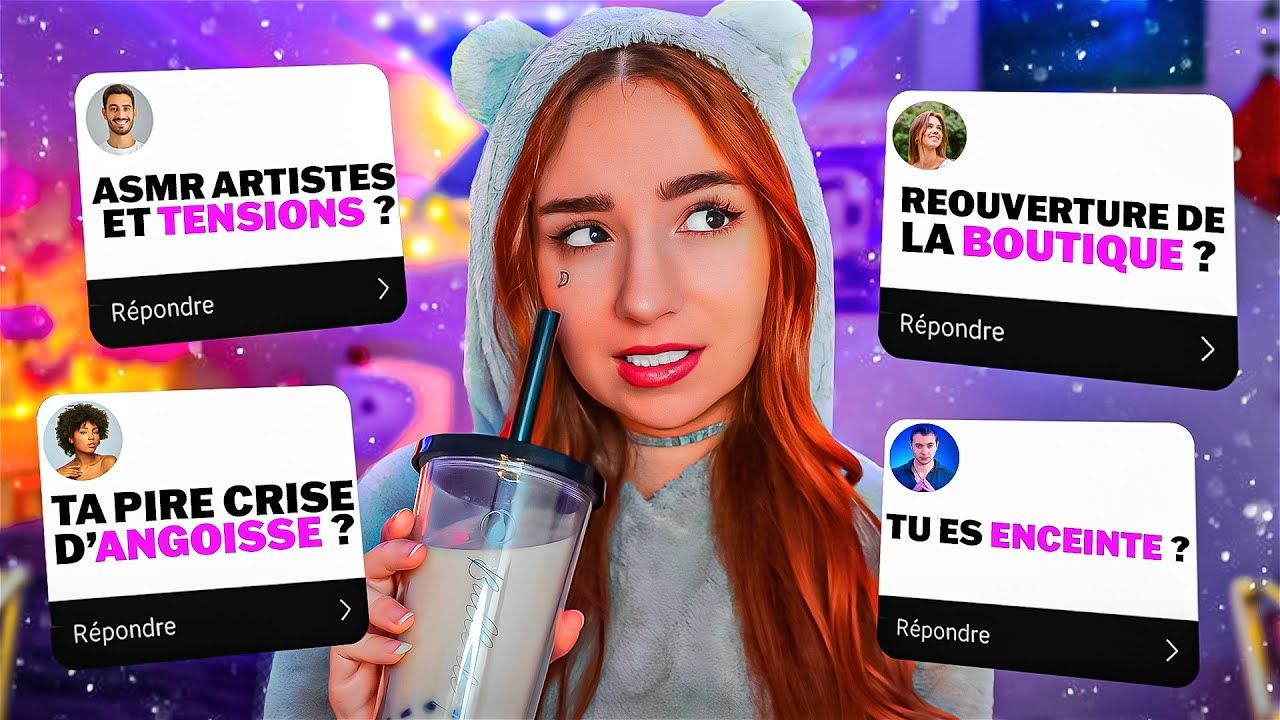 ASMR JE RÉPONDS À VOS QUESTIONS DU SOIR (Bubble Tea Talk, entre-nous)🧋🌸