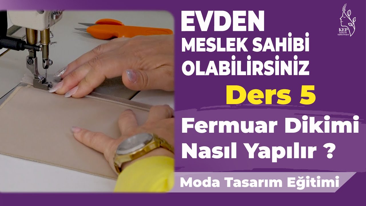 Düz Dar Etek 2 - Fermuar Dikimi - Moda Tasarım Eğitimi– Ders: 5 - Kadın Eli Eğitim Projesi