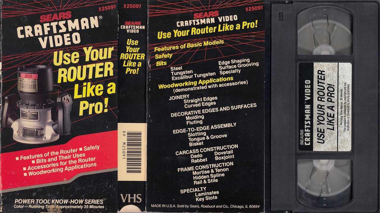 Sears Craftsman Video: Use Your Router Like a Pro (1990) VHS 60fps