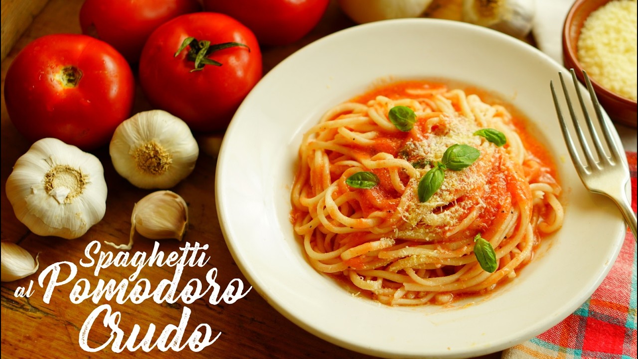 Spaghetti al Pomodoro Crudo | Receta Italiana del Verano del '69