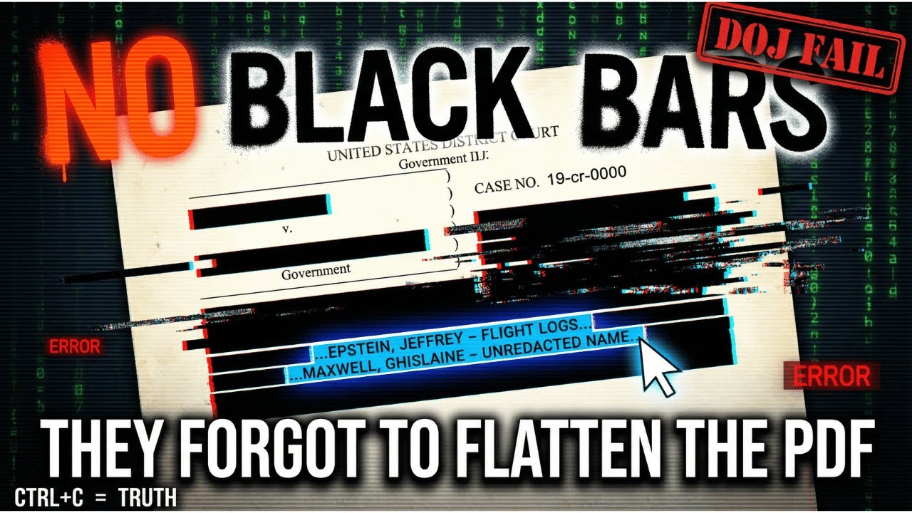 NO BLACK BARS - DOJ Epstein Files Redaction FAILED 🚨