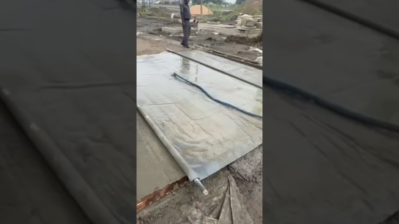 Use a vacuum dewatering system to remove excess water and air from the top layer of the wet concrete