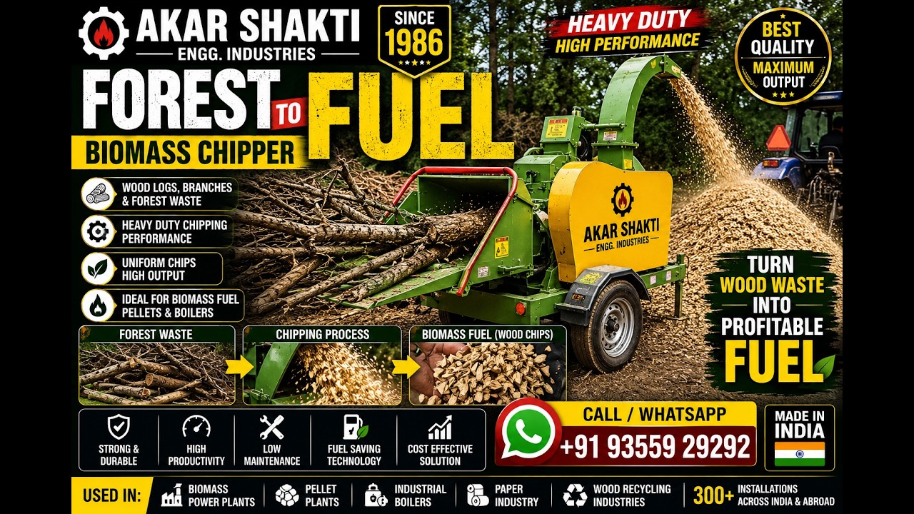 #biomass  #chipper  Demo: Forest to Fuel || Aka shakti || #woodchippermachine ||