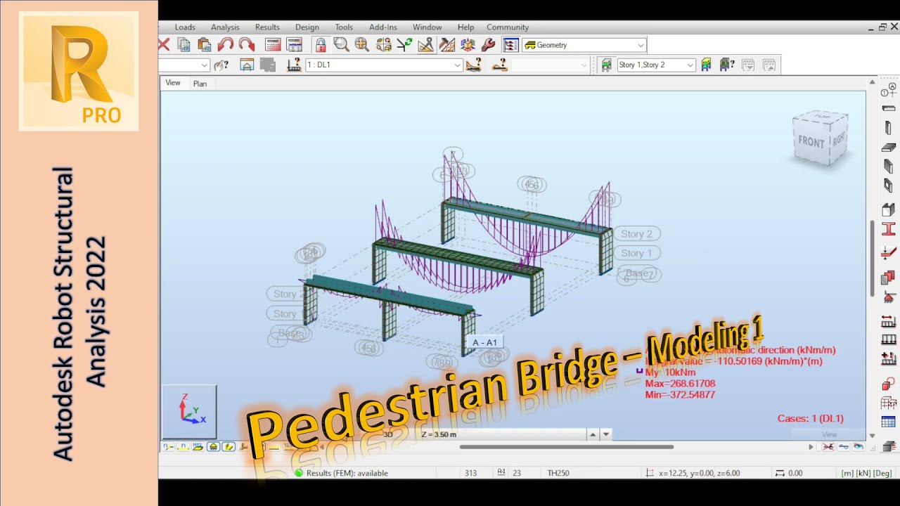 Modeling Pedestrian Bridges Using Autodesk Robot | Part 2 - Modeling (1)