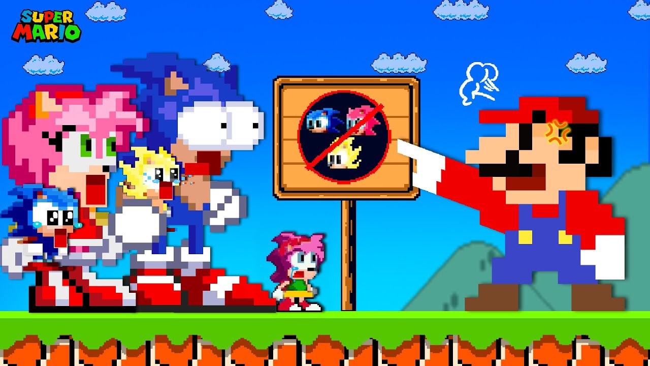 Super Mario Bros., но Сонику и Эми ЗАПРЕЩЕНО иметь детей | Игровая анимация