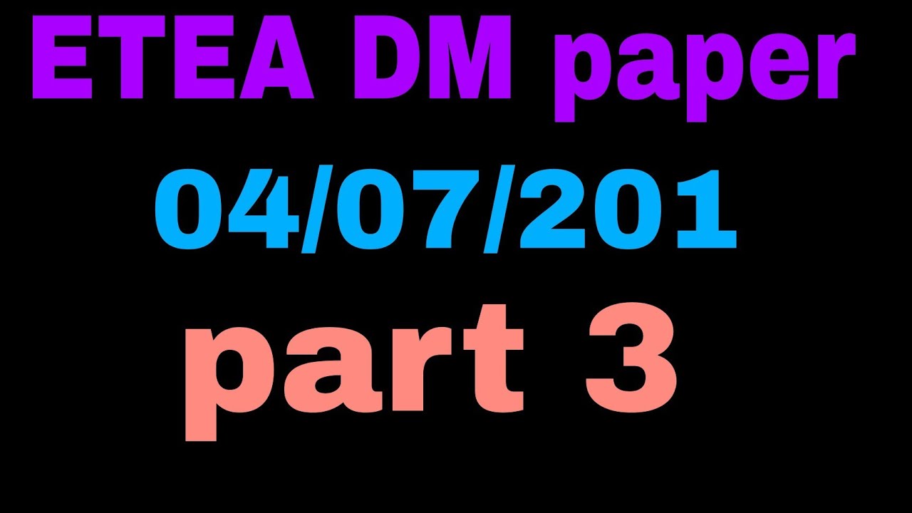 DM ETEA Test today|DM MCQs|part 3