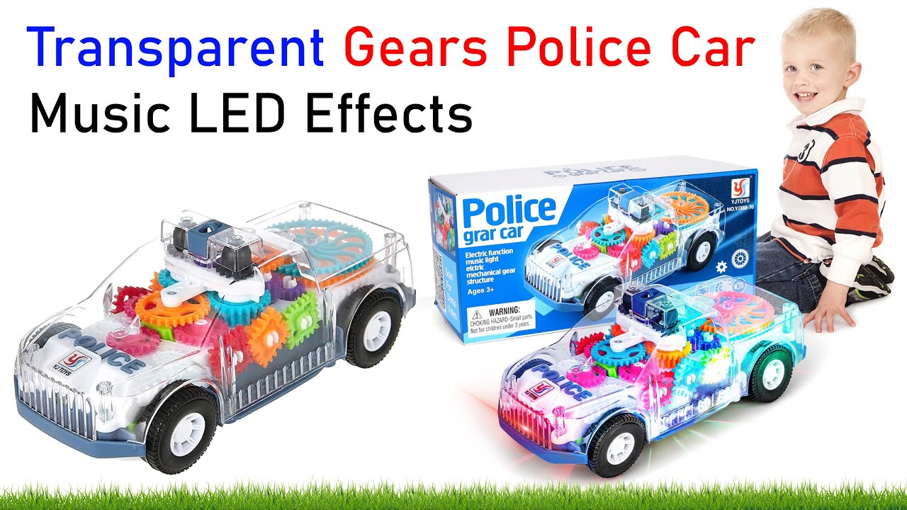 Transparent Gears Police Car Toy with Electric Music &ndash; New Functional Toy Review