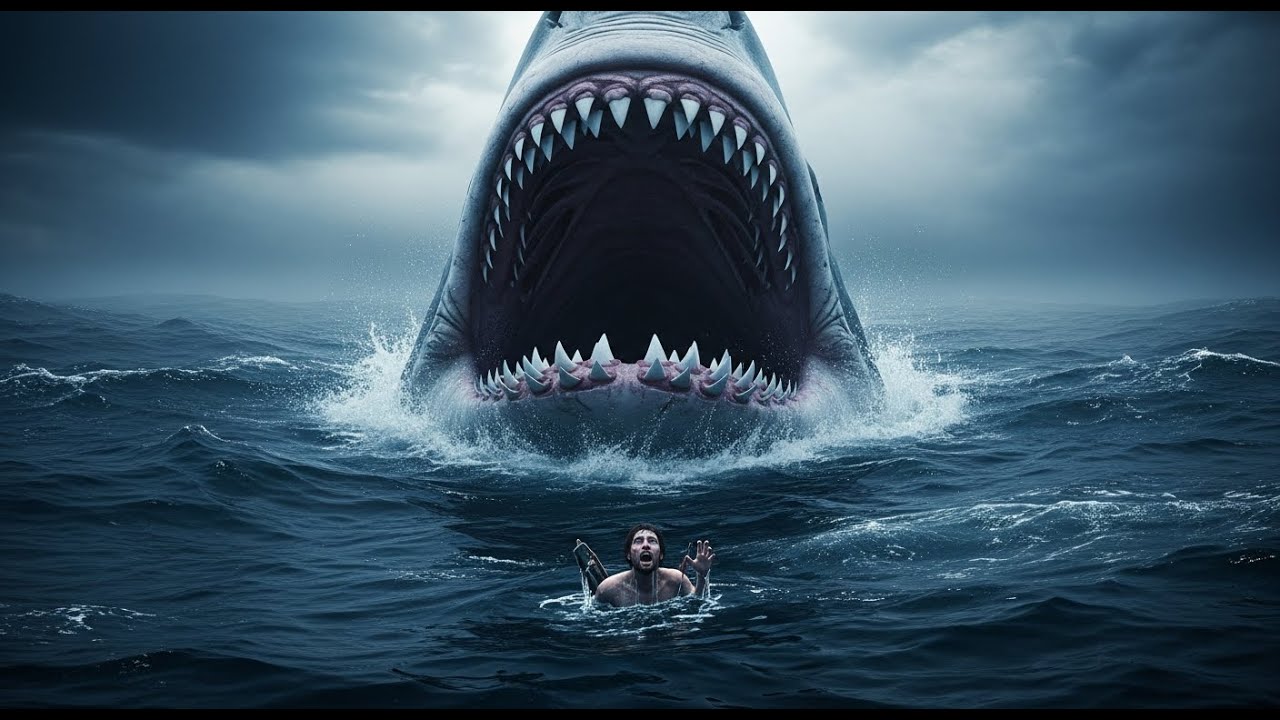 Could a Human Really Survive a Fierce Battle with a Megalodon in the Middle of the Ocean?