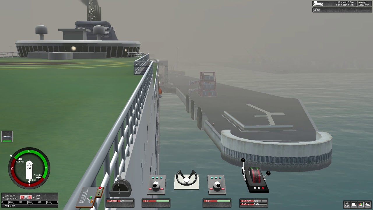 Ship Simulator Extremes backing up a ferry into dock (calais)