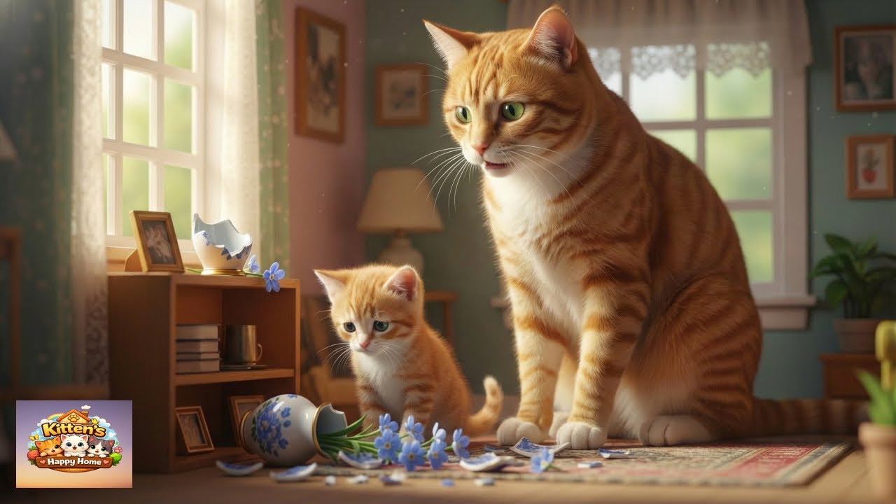 Ginger Kitten Broke Mama Cat’s Vase - What He Did Next]